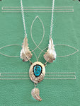 Turquoise Feather Necklace SALE
