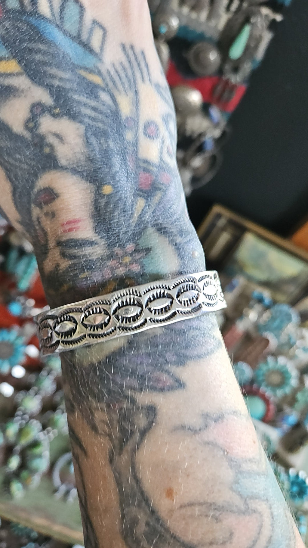 Heavy Sterling Stamped Chimney Butte Cuff