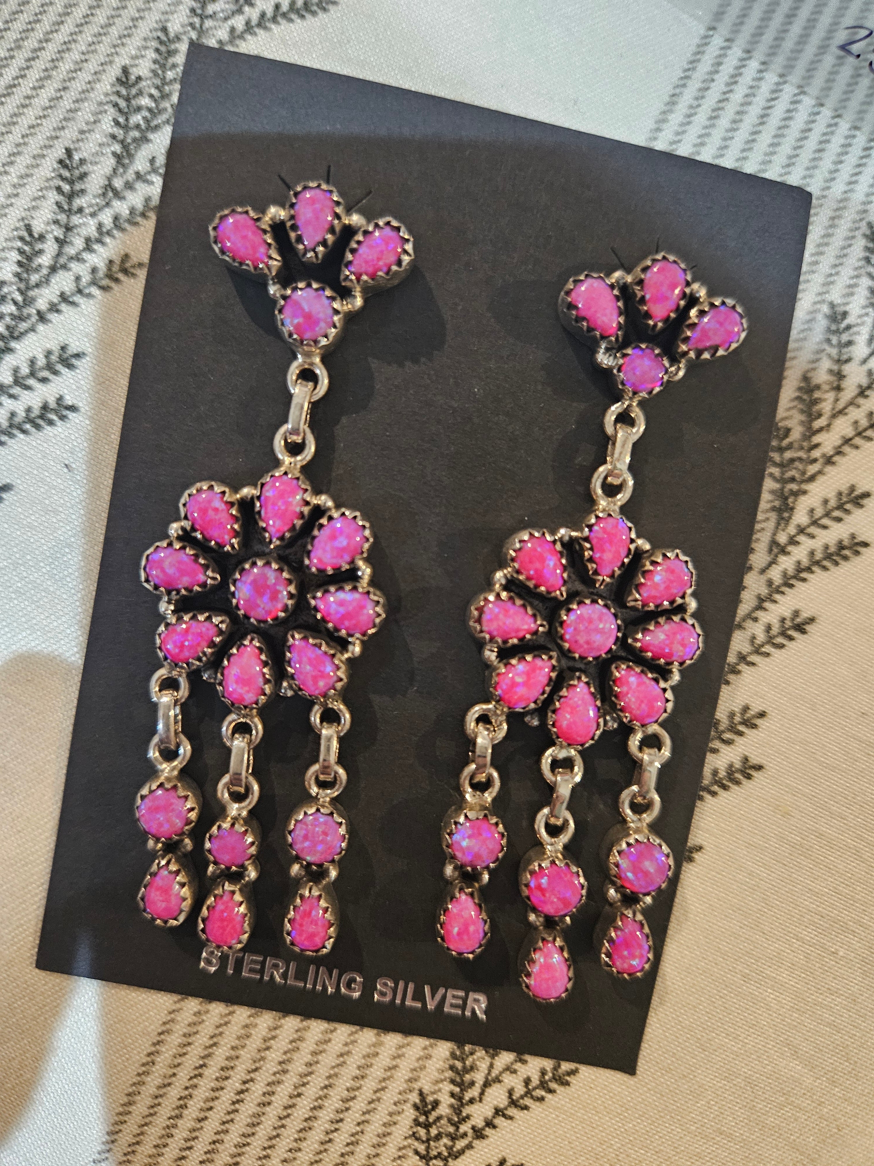 Hot Pink Chandelier Earrings