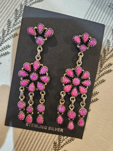 Hot Pink Chandelier Earrings