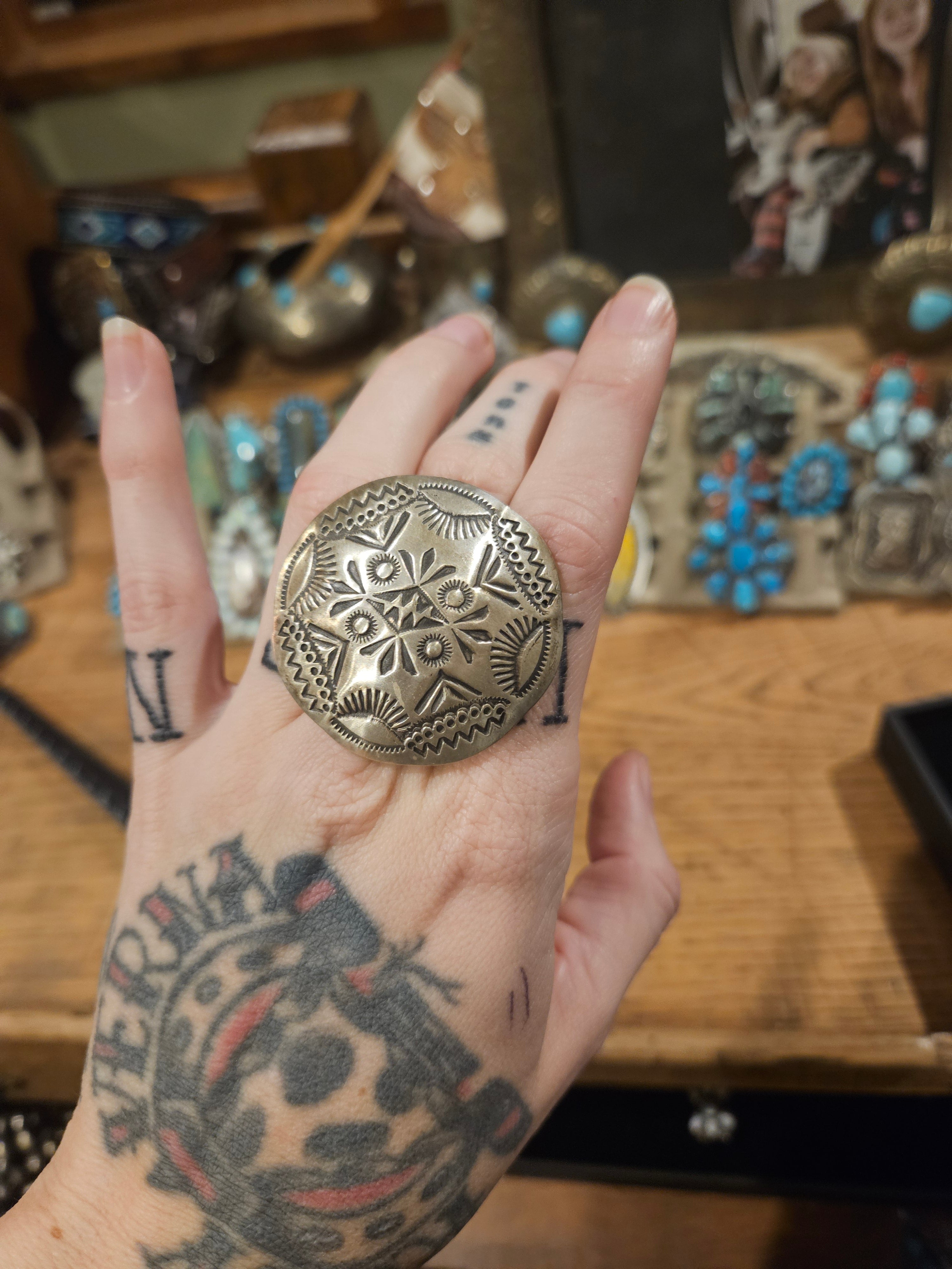 Dome Button Concho Ring