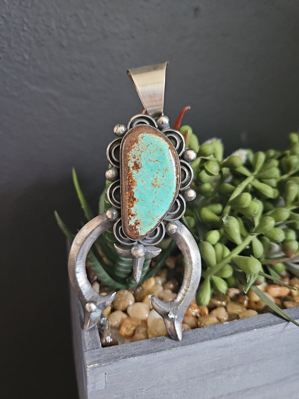 Number 8 Turquoise Naja Pendant