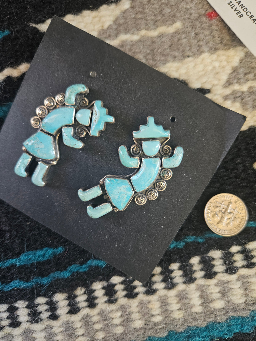 Turquoise Rainbow Man Dancer Statement Earrings By Federico SALE