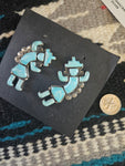 Turquoise Rainbow Man Dancer Statement Earrings By Federico SALE