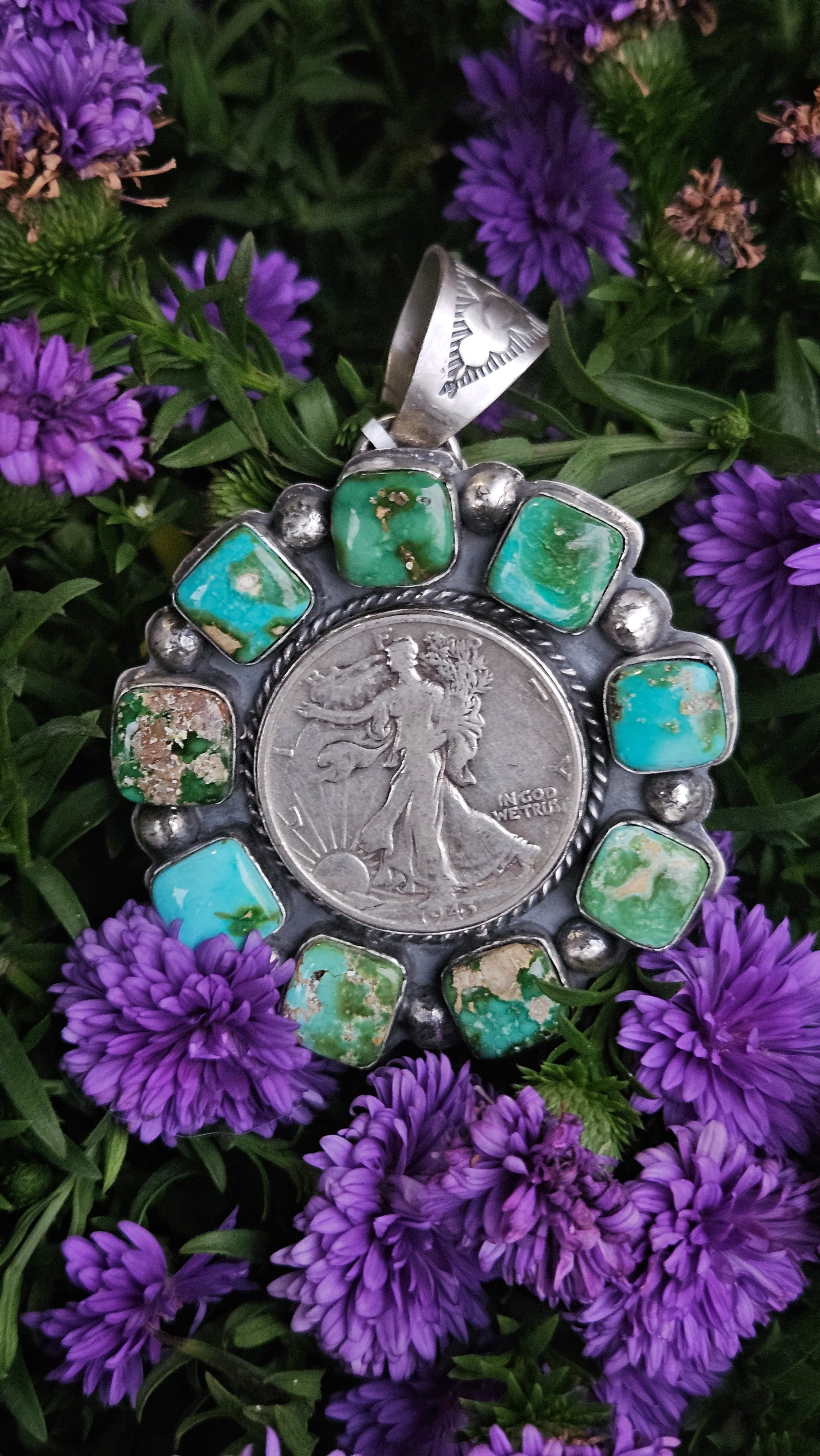 GORGEOUS Big Sonoran Gold Half Dollar Pendant