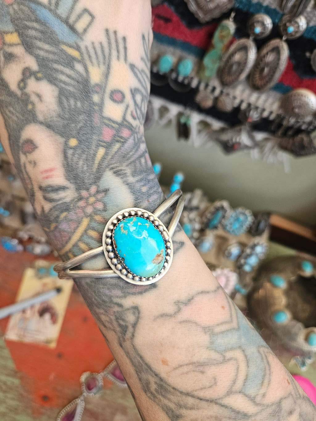 Turquoise Chevron Cuff