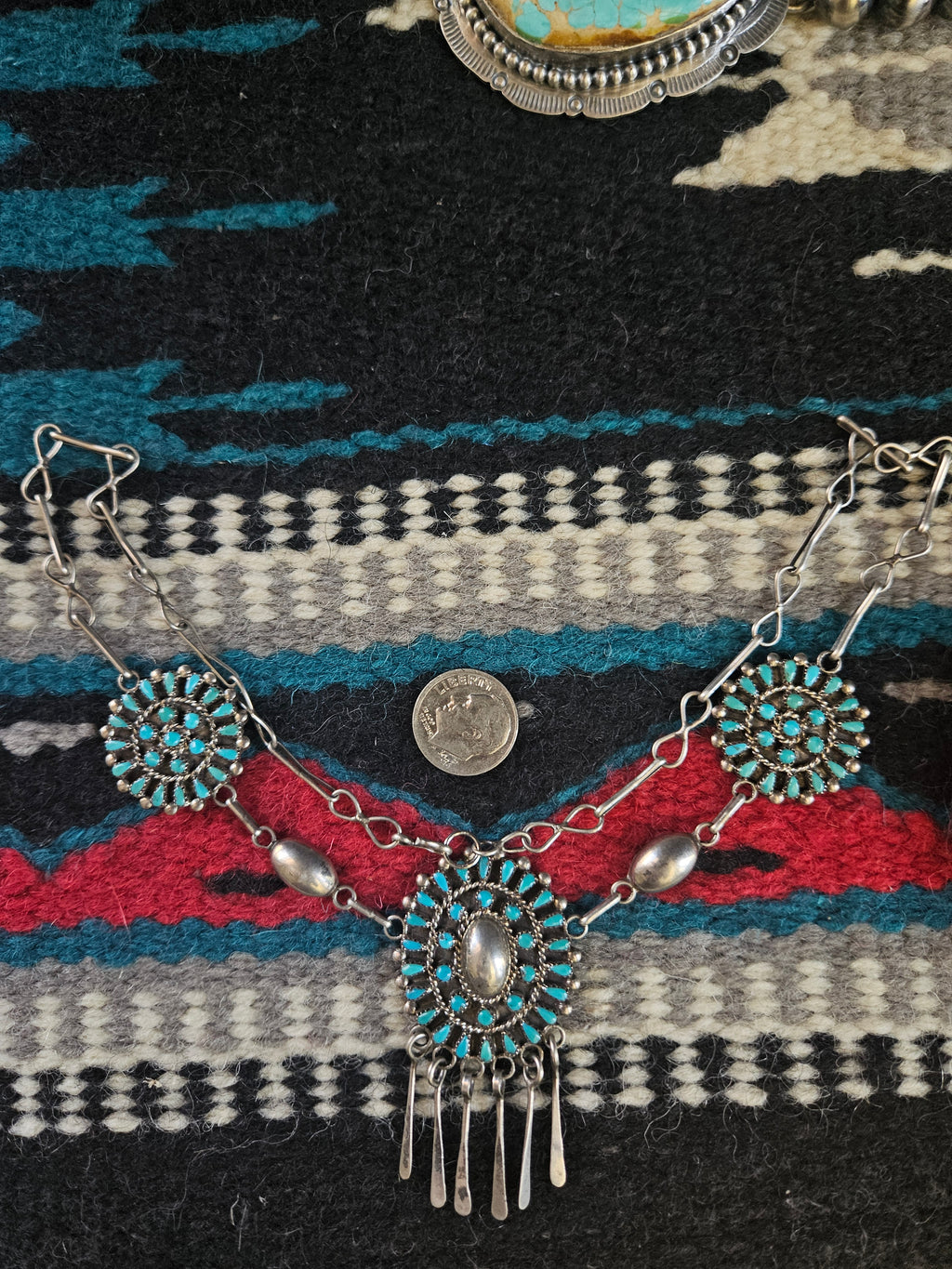 Vintage Turquoise Petit Point Necklace