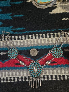 Vintage Turquoise Petit Point Necklace