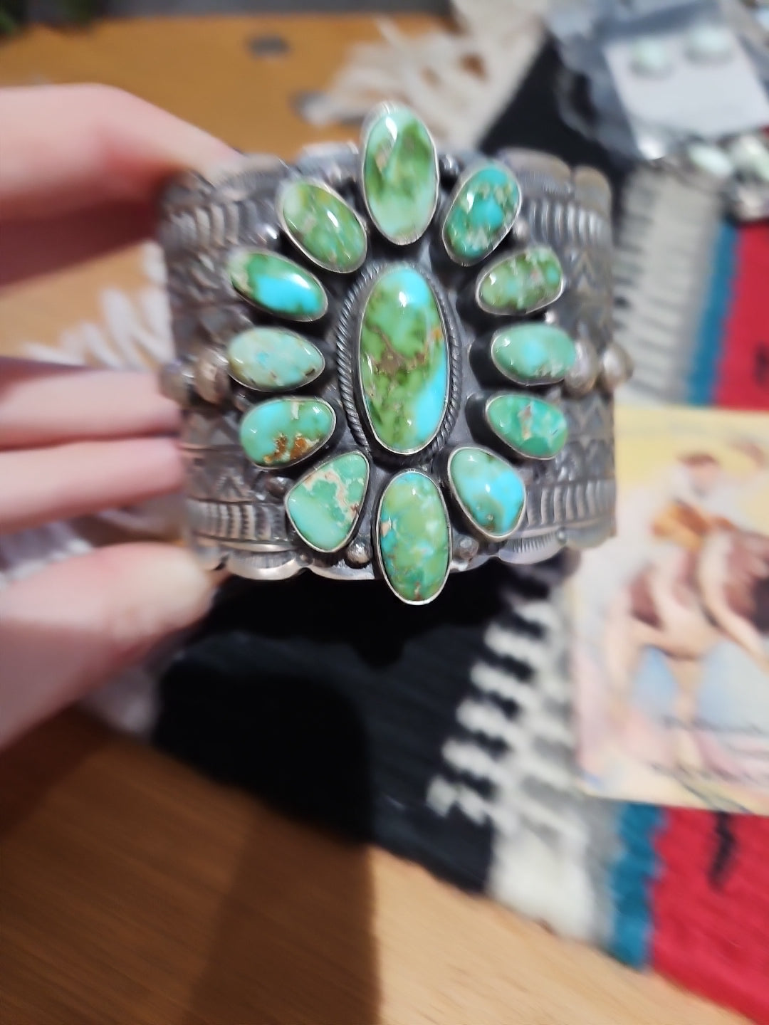 Sonoran Gold Turquoise Cluster Statement Cuff SALE
