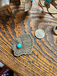 Turquoise Indian Chief Pin