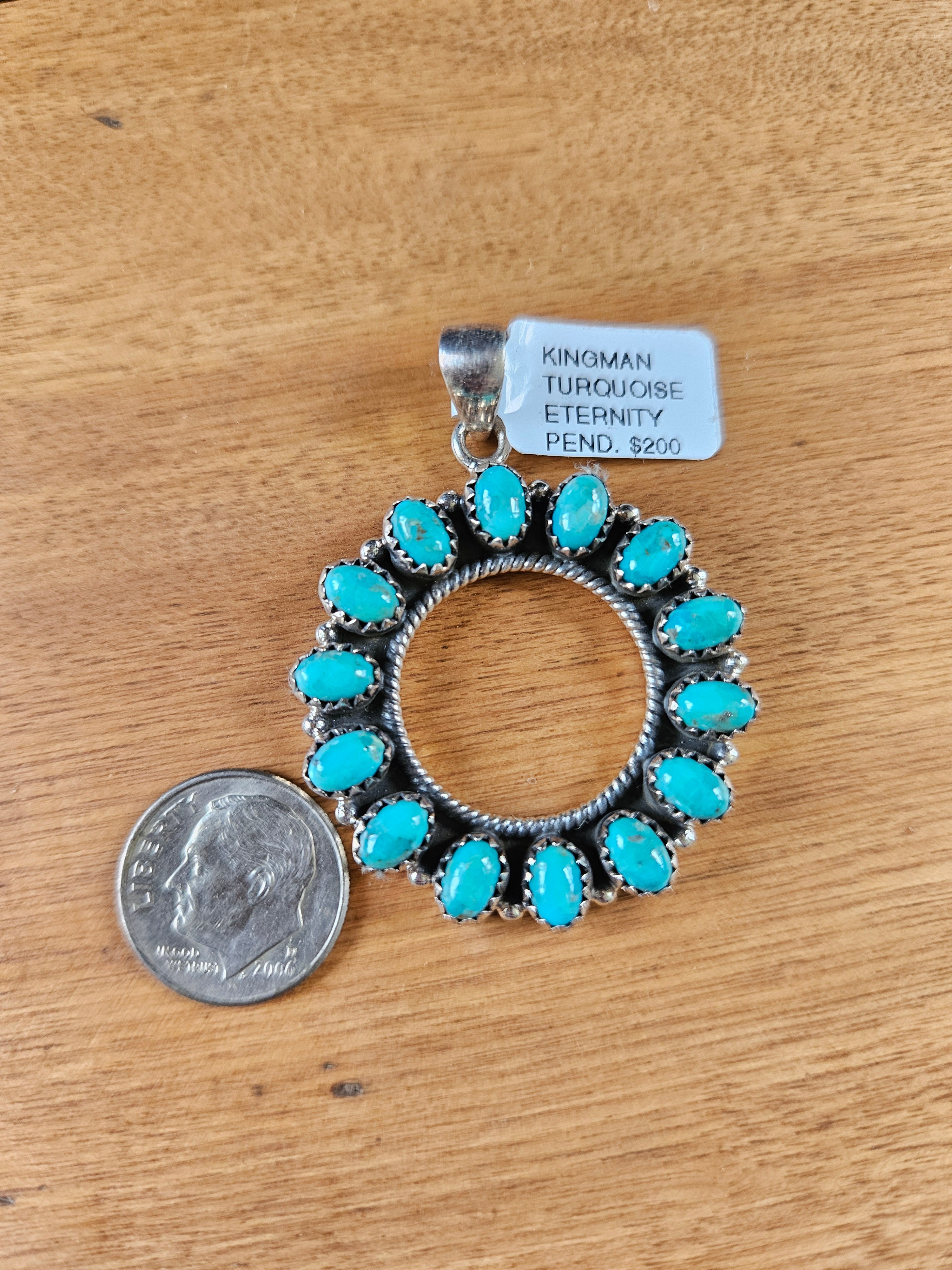 Turquoise Circle Pendant SALE