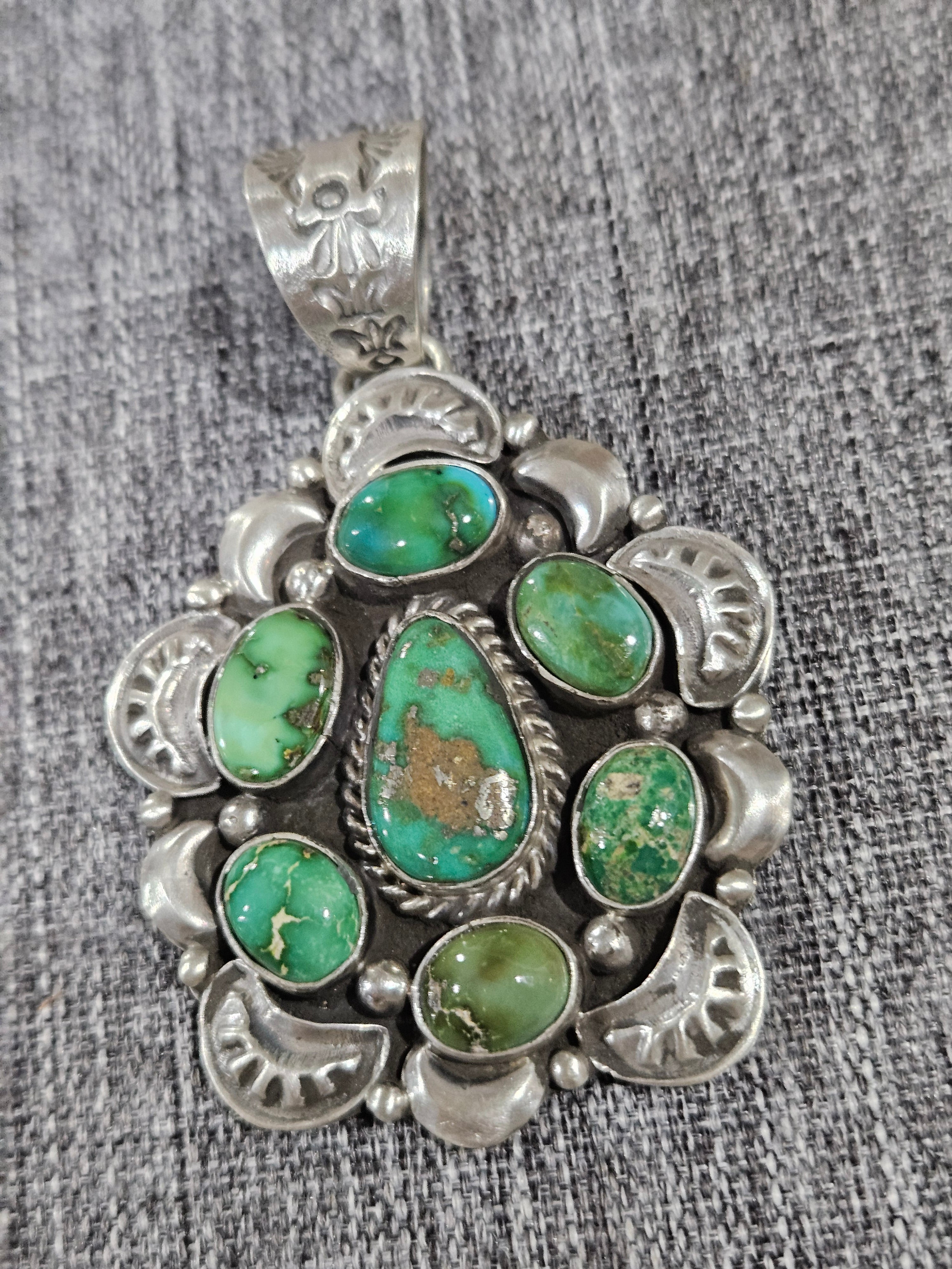 Sonoran Gold Turquoise Cluster Pendant