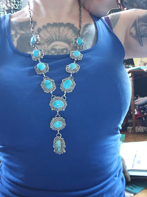 Kingman Turquoise Lariat Necklace SALE