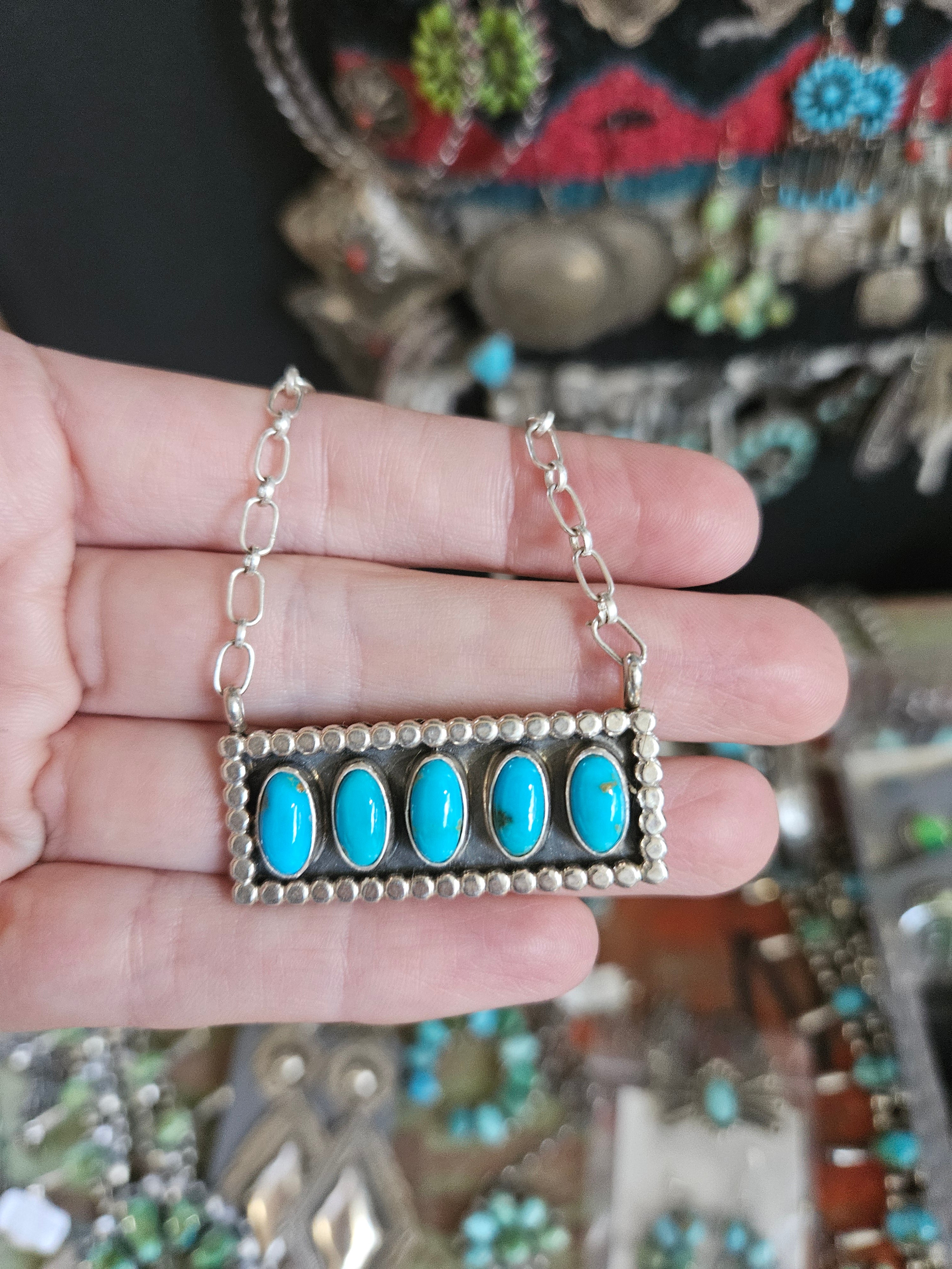 Turquoise Bar Necklace