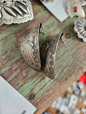 Vintage Sterling Concho Earrings