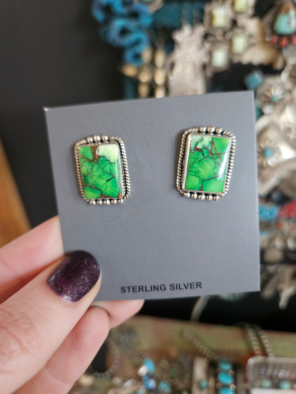 Peacock Post Stud Earrings