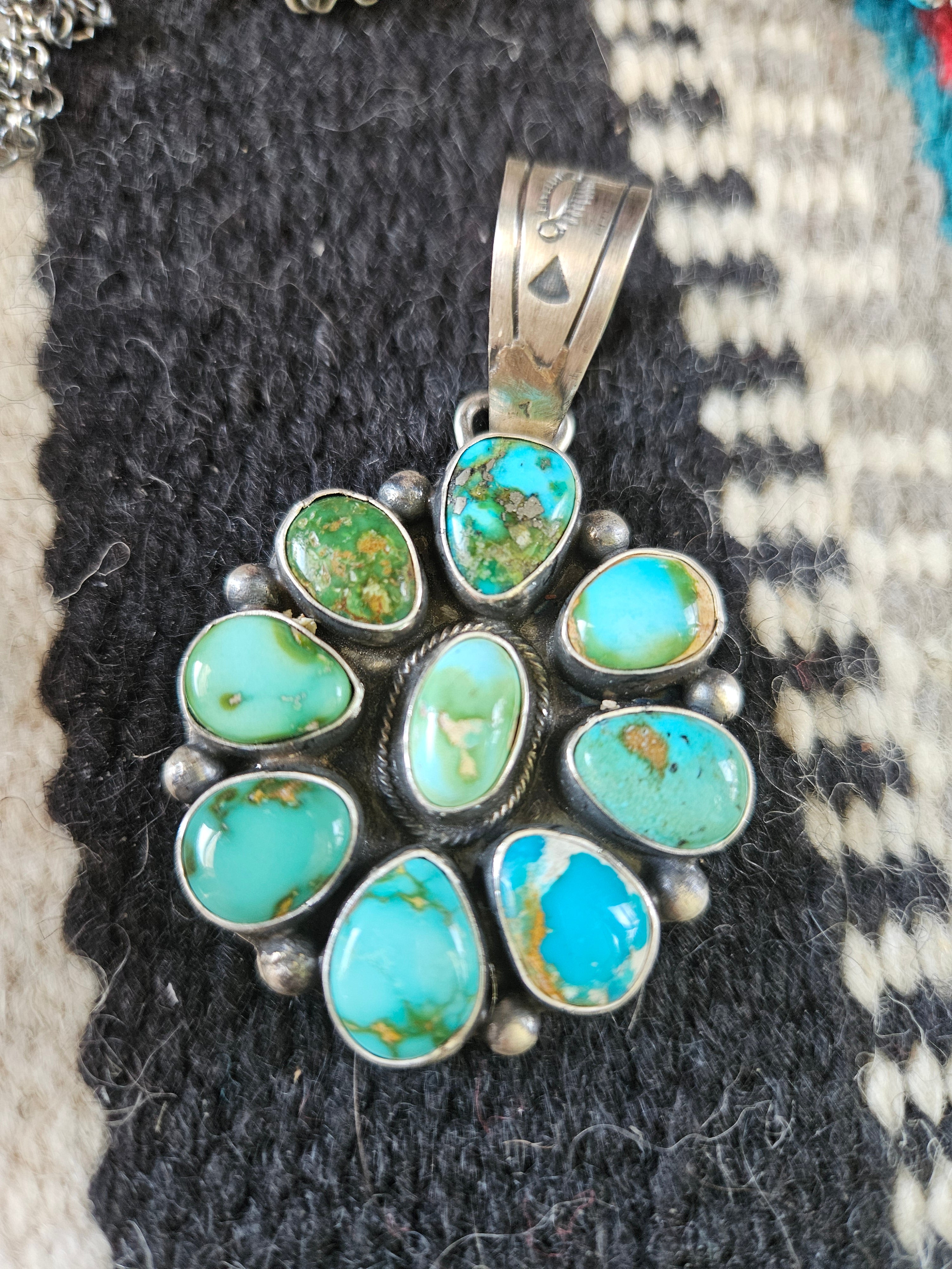 Sonoran Gold Turquoise Cluster Pendant SALE