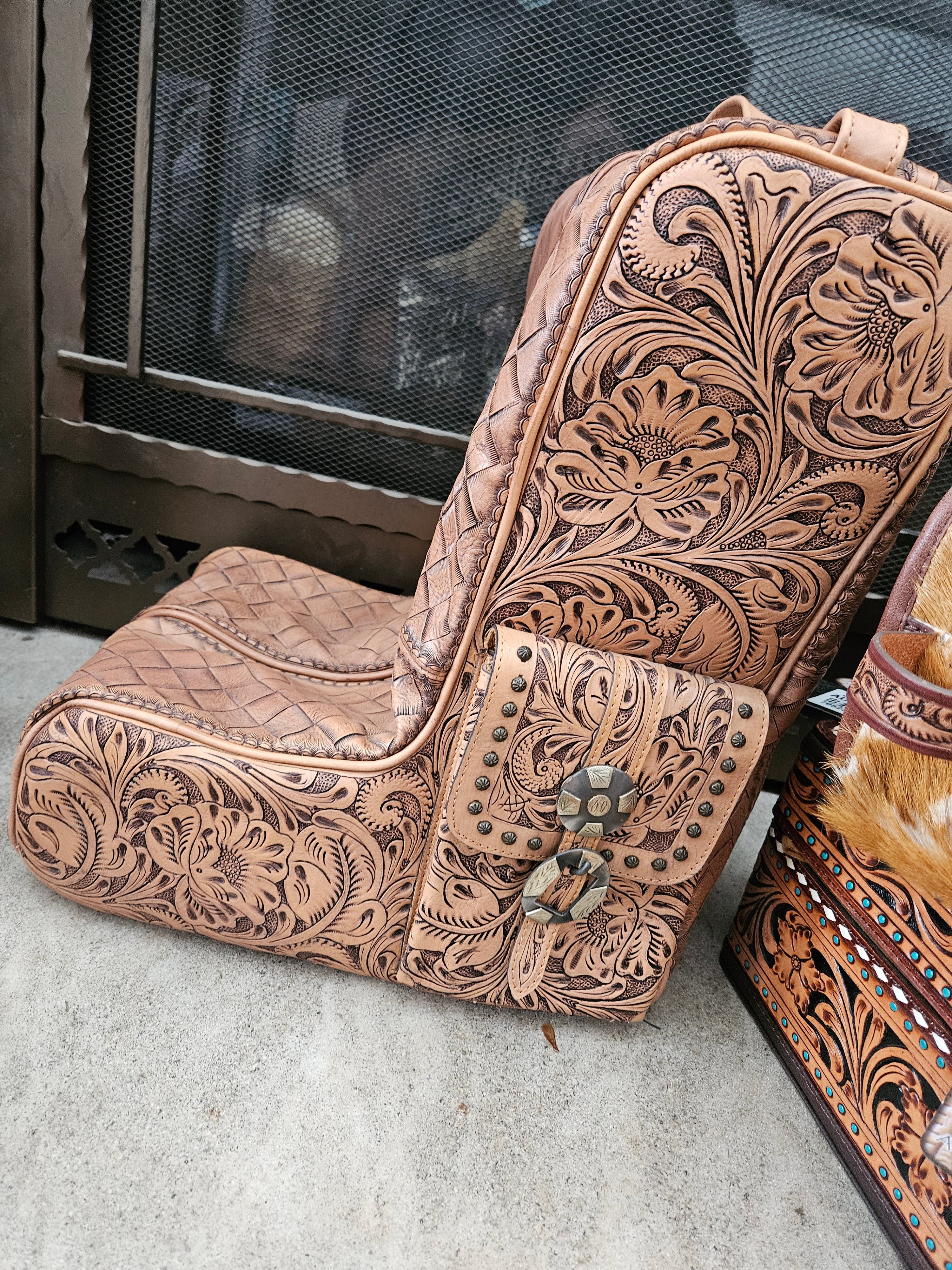 Tooled leather Cowboy Boot Travel Bag SALE