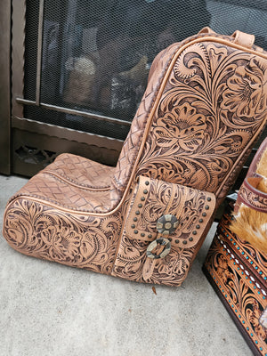 Tooled leather Cowboy Boot Travel Bag SALE