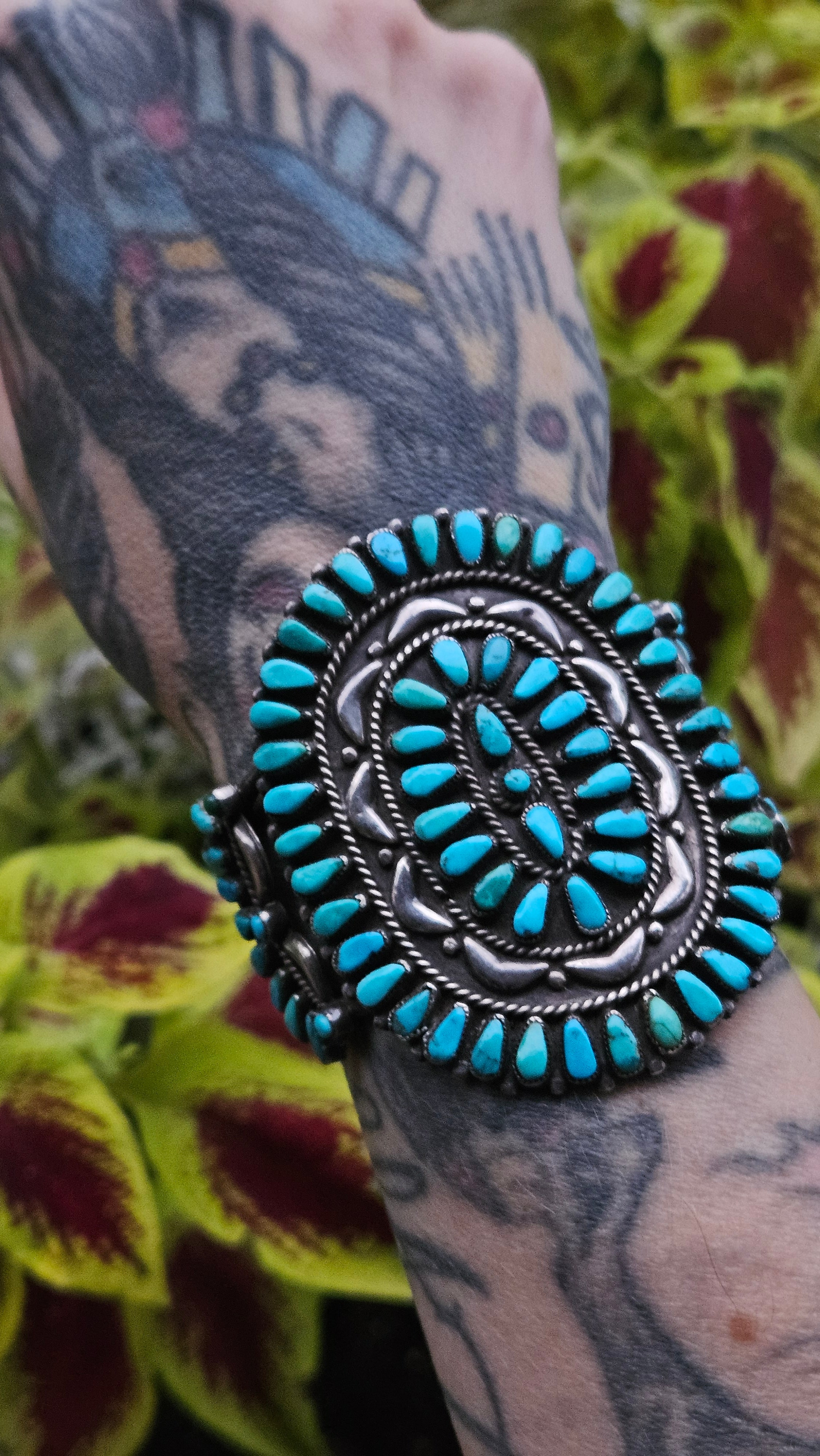 Vintage Turquoise Rainbow Cluster Cuff SALE