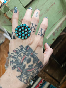 Turquoise Cluster Statement Ring