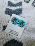 Turquoise Coral Cluster Earrings