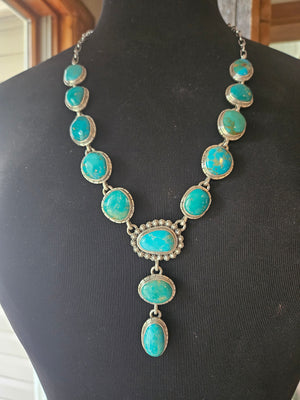 Sleeping Beauty Turquoise Lariat Necklace
