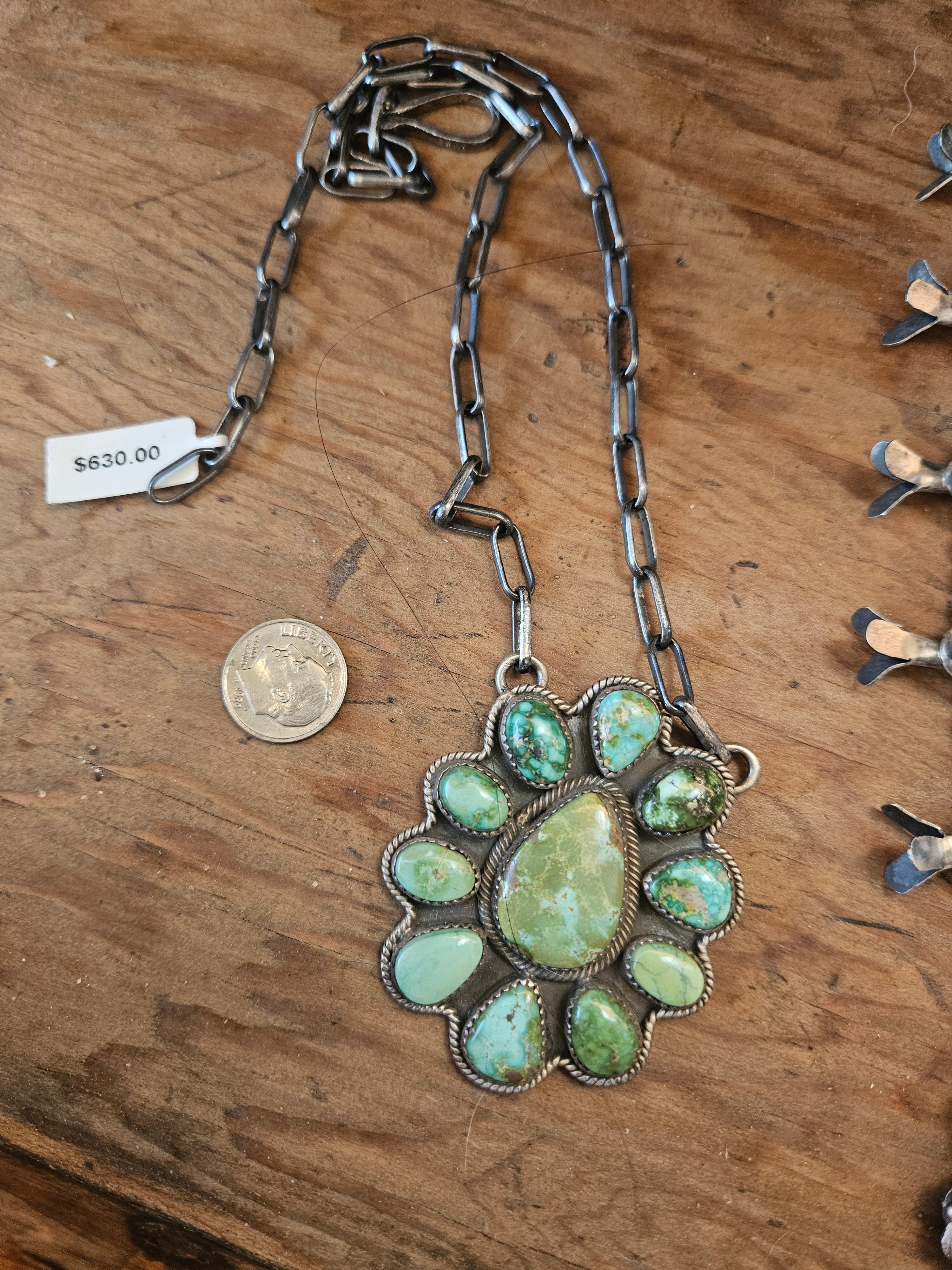 Turquoise Cluster Necklace SALE