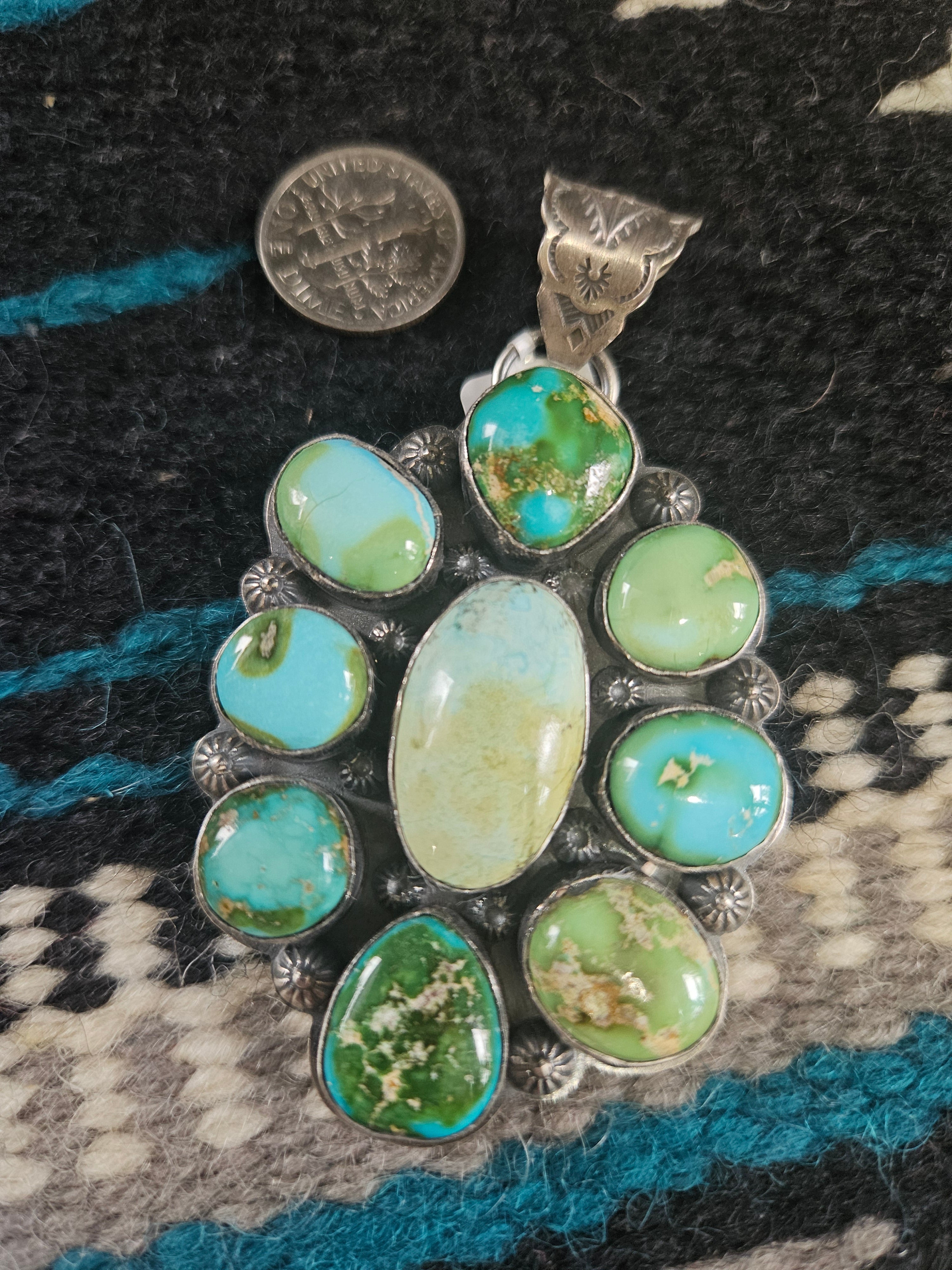 Sonoran Gold Turquoise Cluster Pendant