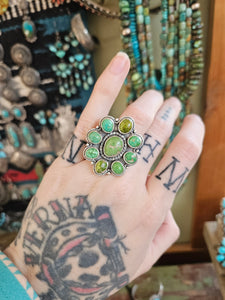 Green Turquoise Cluster Ring