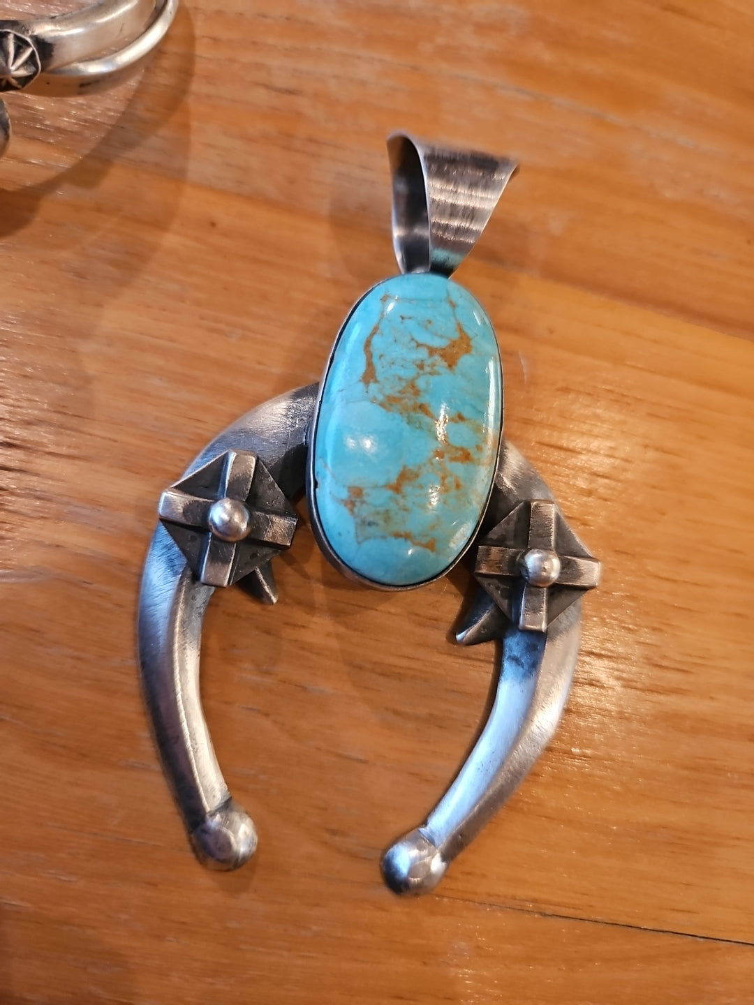 Number 8 Turquoise Naja Pendant by Chimney Butte