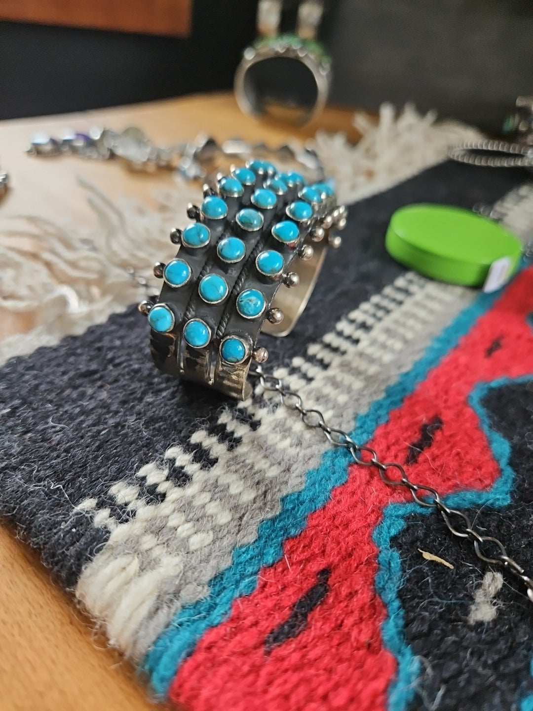 Triple Row Turquoise Snakeeye Cuff SALE