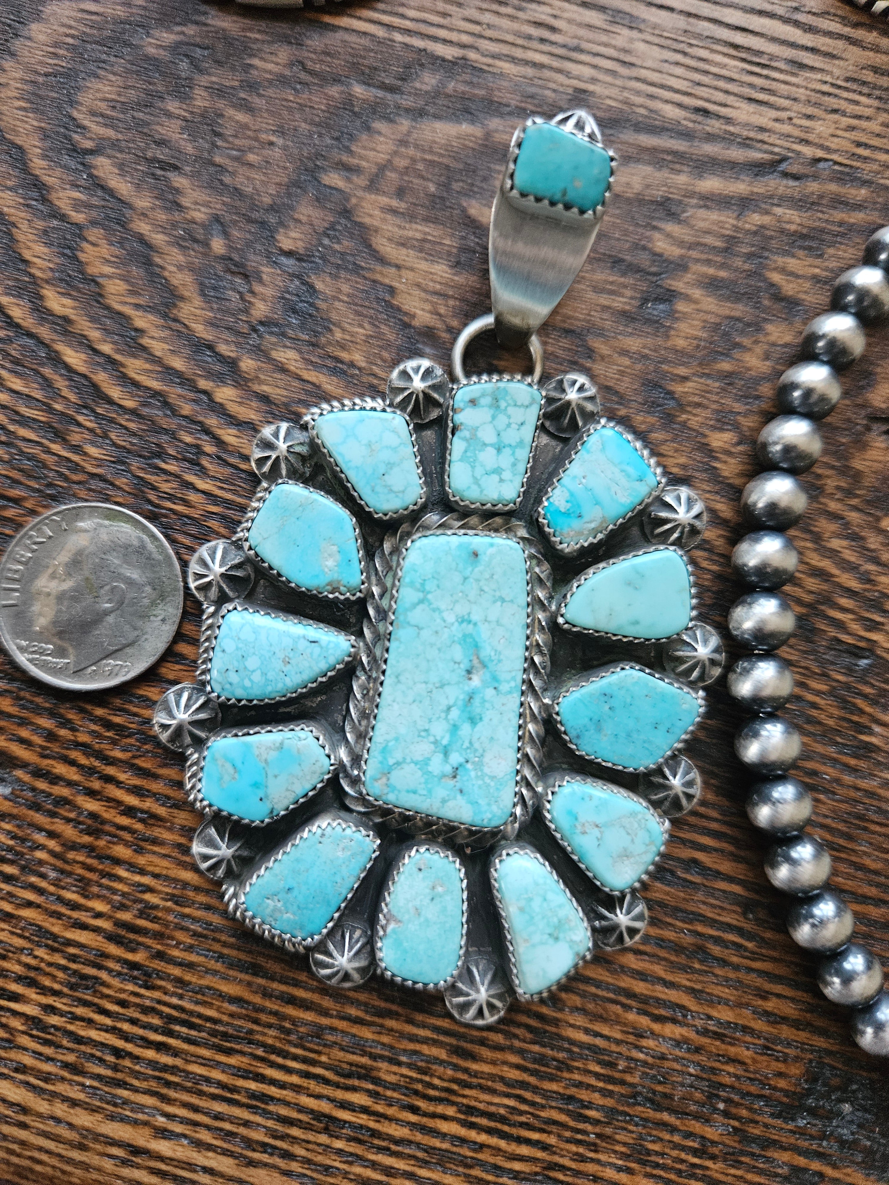 Turquoise Cluster Statement Pendant