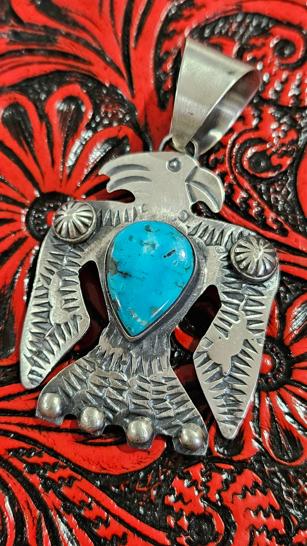 Chimney Butte Turquoise Thunderbird Pendant SALE