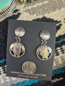 Silver Bull Earrings