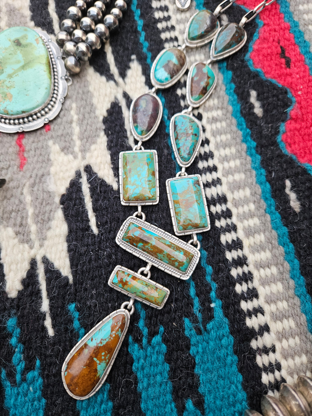 Royston Turquoise Rectangle Lariat Necklace SALE
