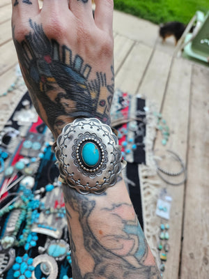 Turquoise Concho Cuff
