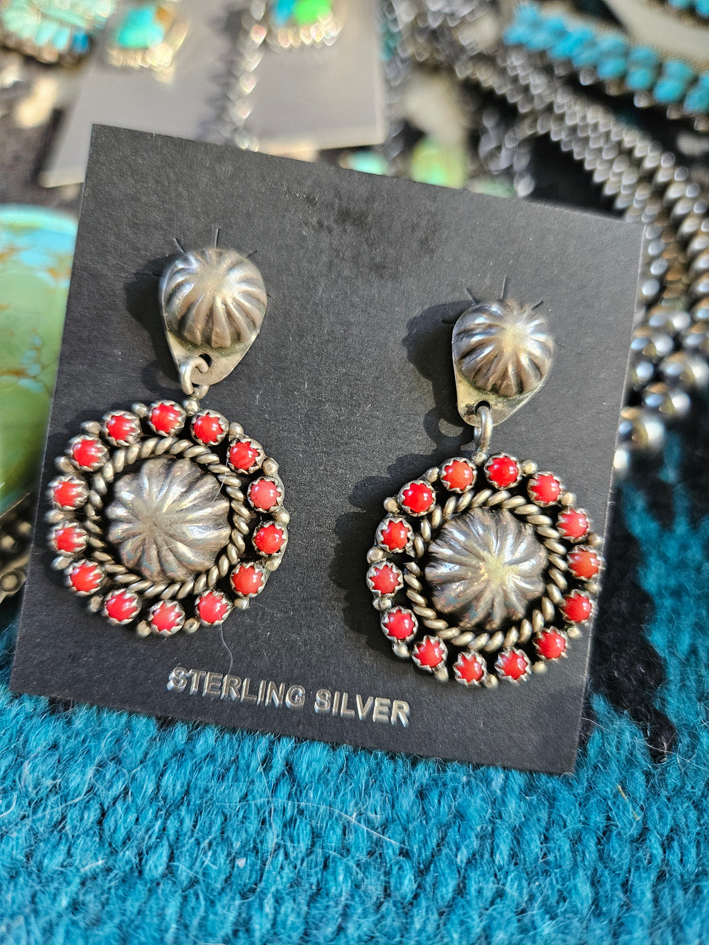 Coral Concho Cluster Earrings SALE