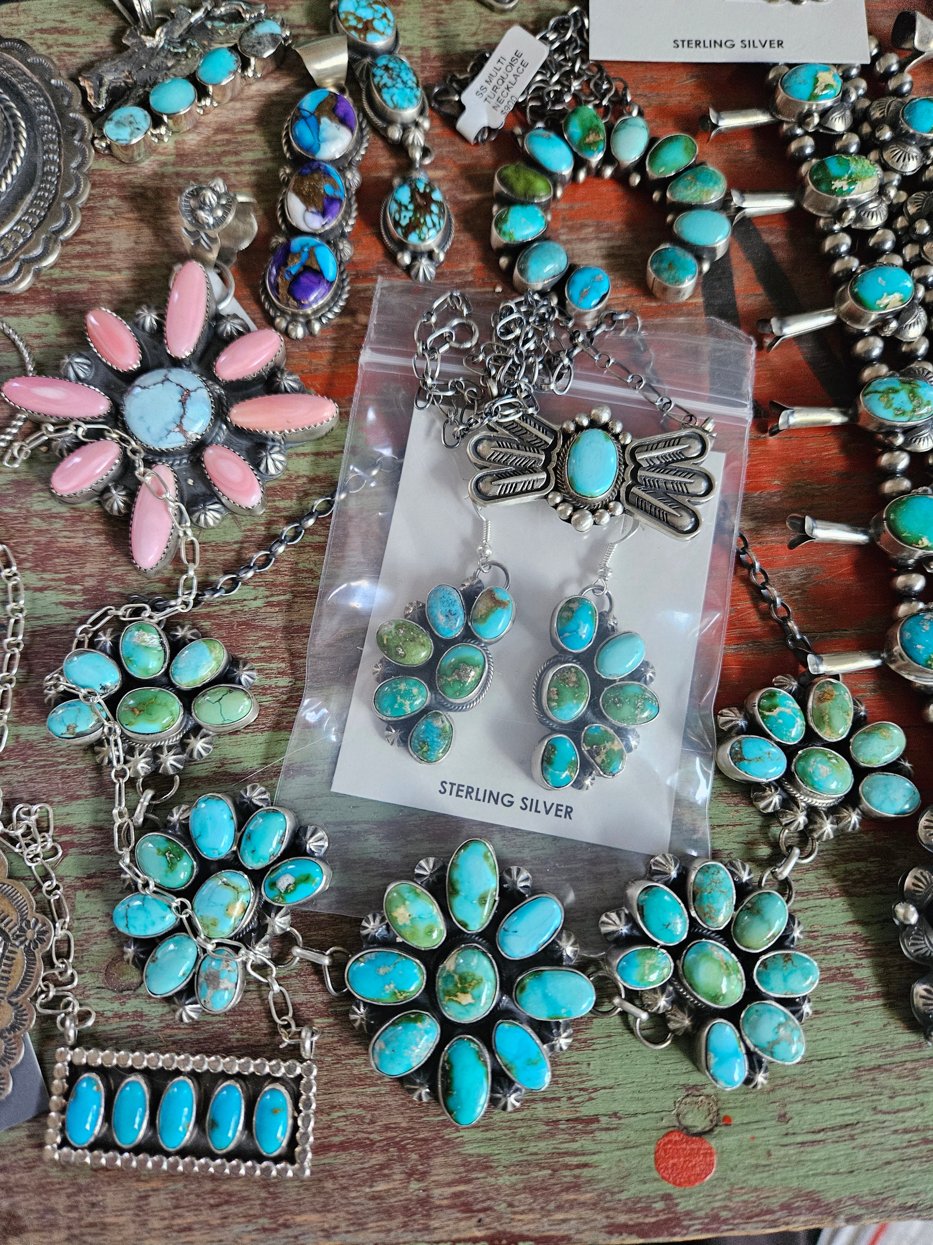 Turquoise Cluster Statement Choker Set