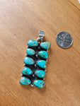 Turquoise Rectangle Cluster Pendant