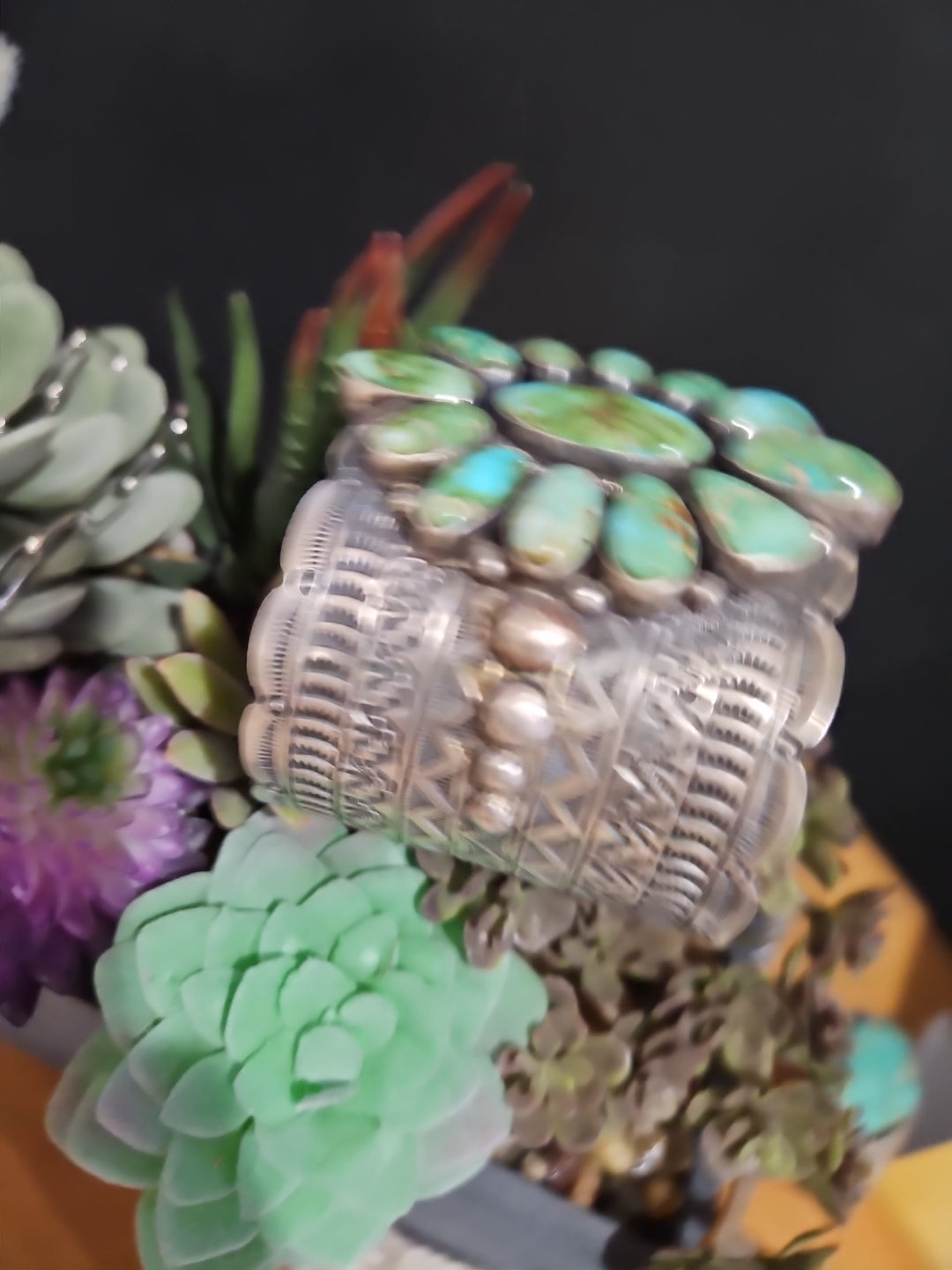 Sonoran Gold Turquoise Cluster Statement Cuff SALE