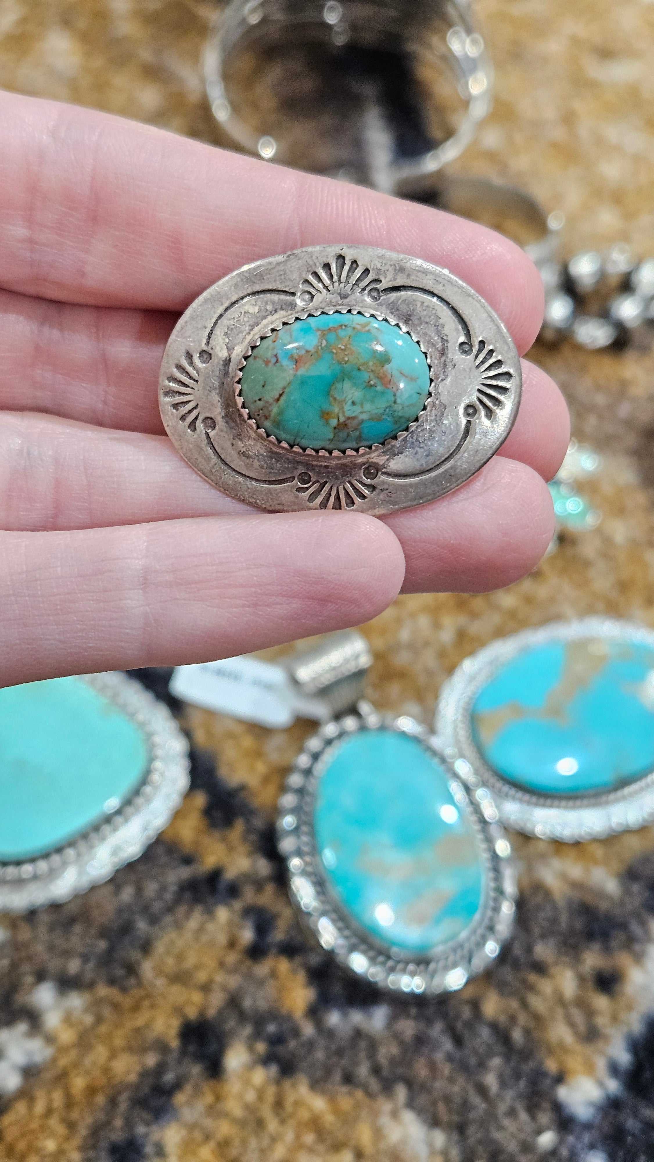 Vintage Oval Turquoise Pin – Backwoods Barbie Couture