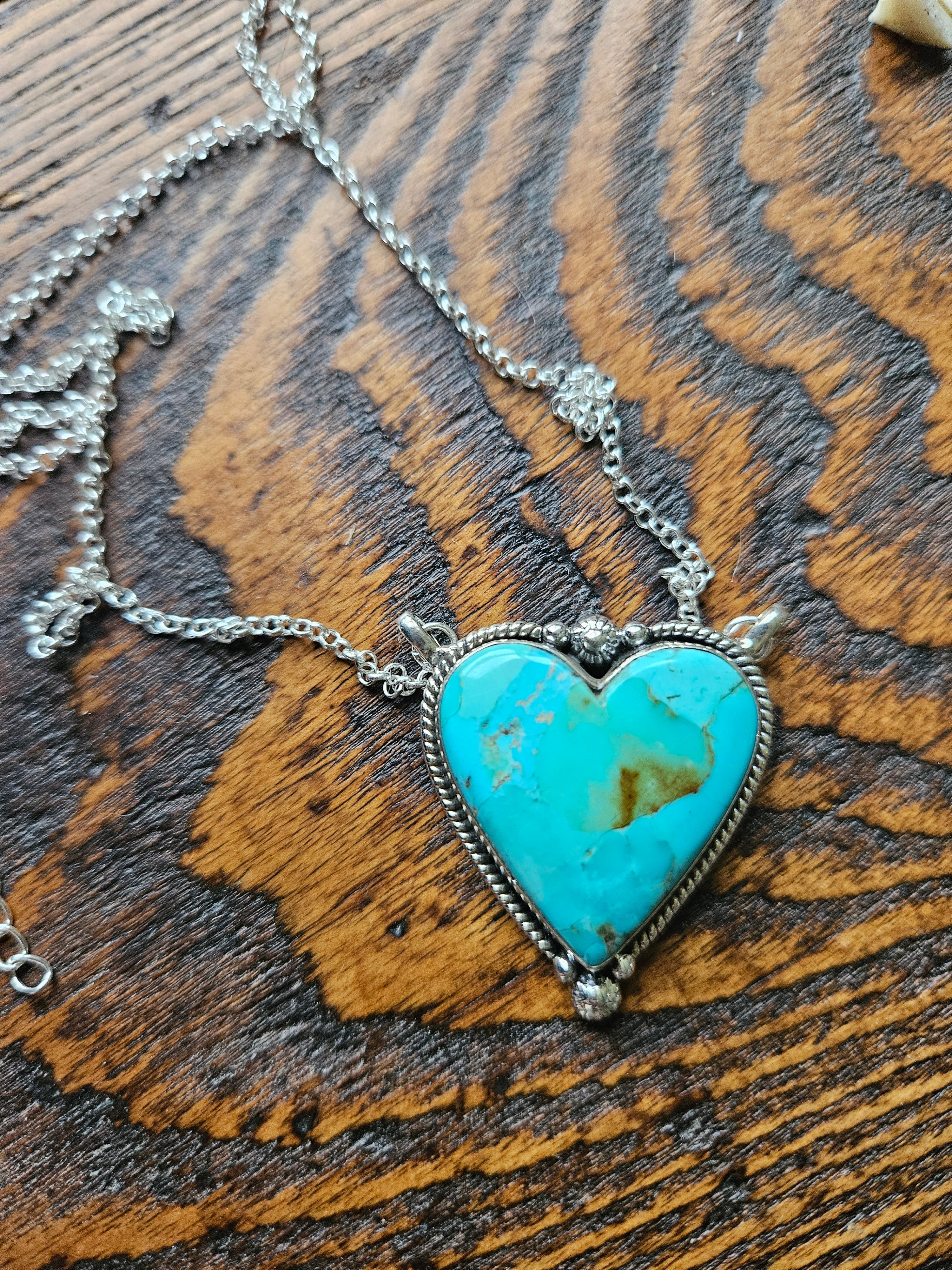 Chunky Turquoise Heart Necklace