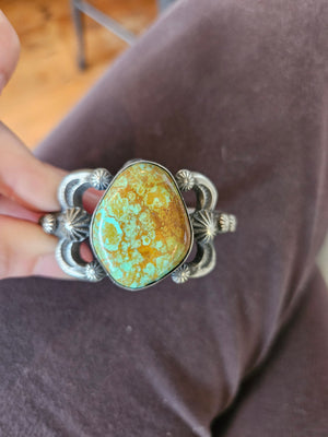 Turquoise Sandcast Cuff