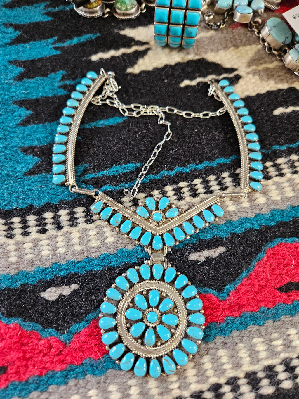 Turquoise Cluster Statement Necklace SALE