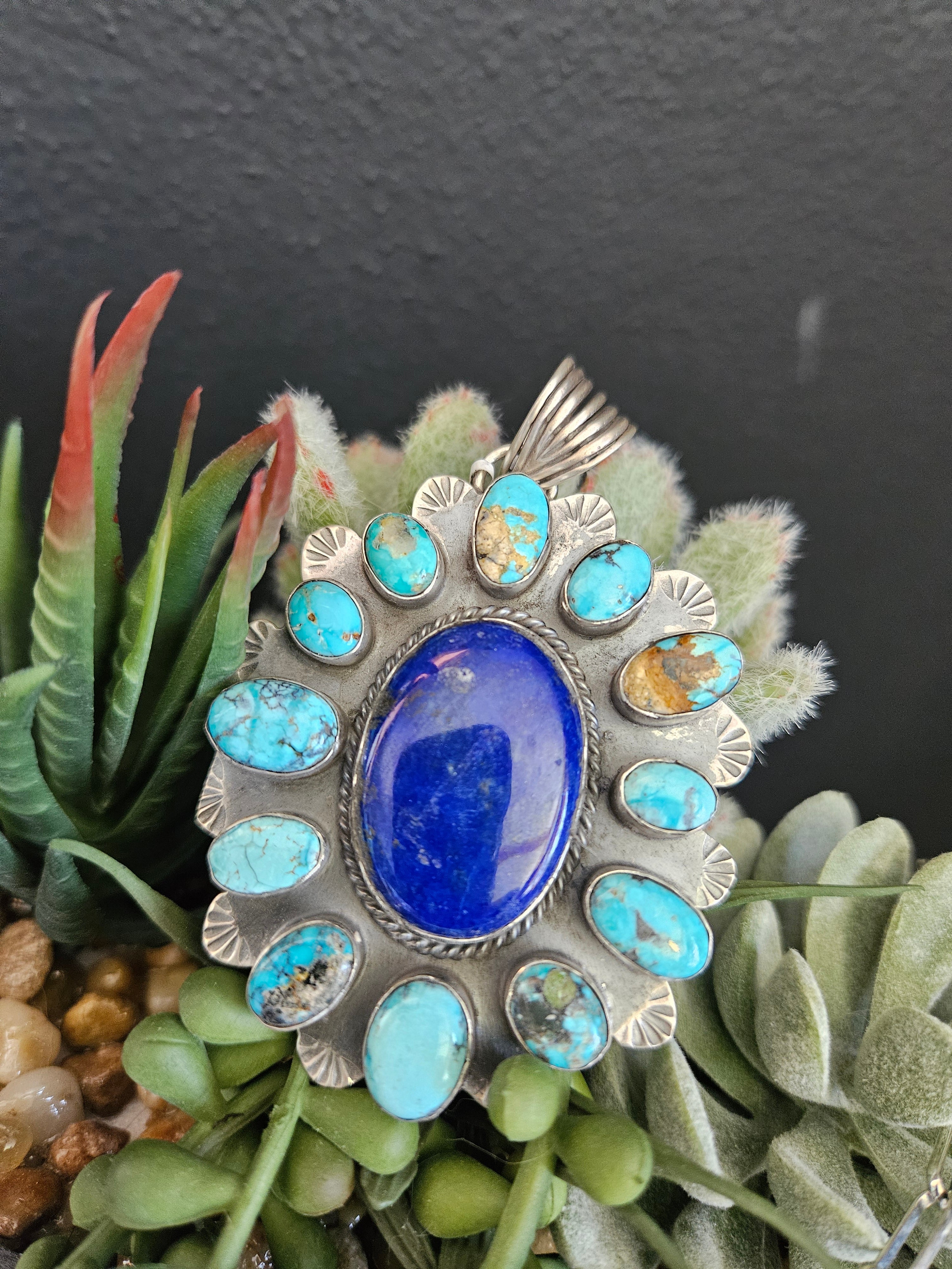Golden Hills Turquoise & Lapis Pendant SALE