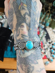 Thick Sterling Egyptian Turquoise Cuff