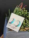 Small Turquoise Inlay Hoops