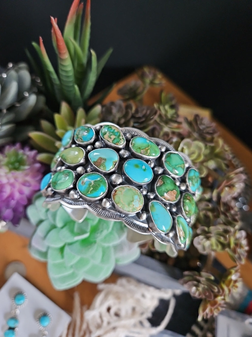 Sonoran Gold Turquoise Cluster Statement Cuff SALE