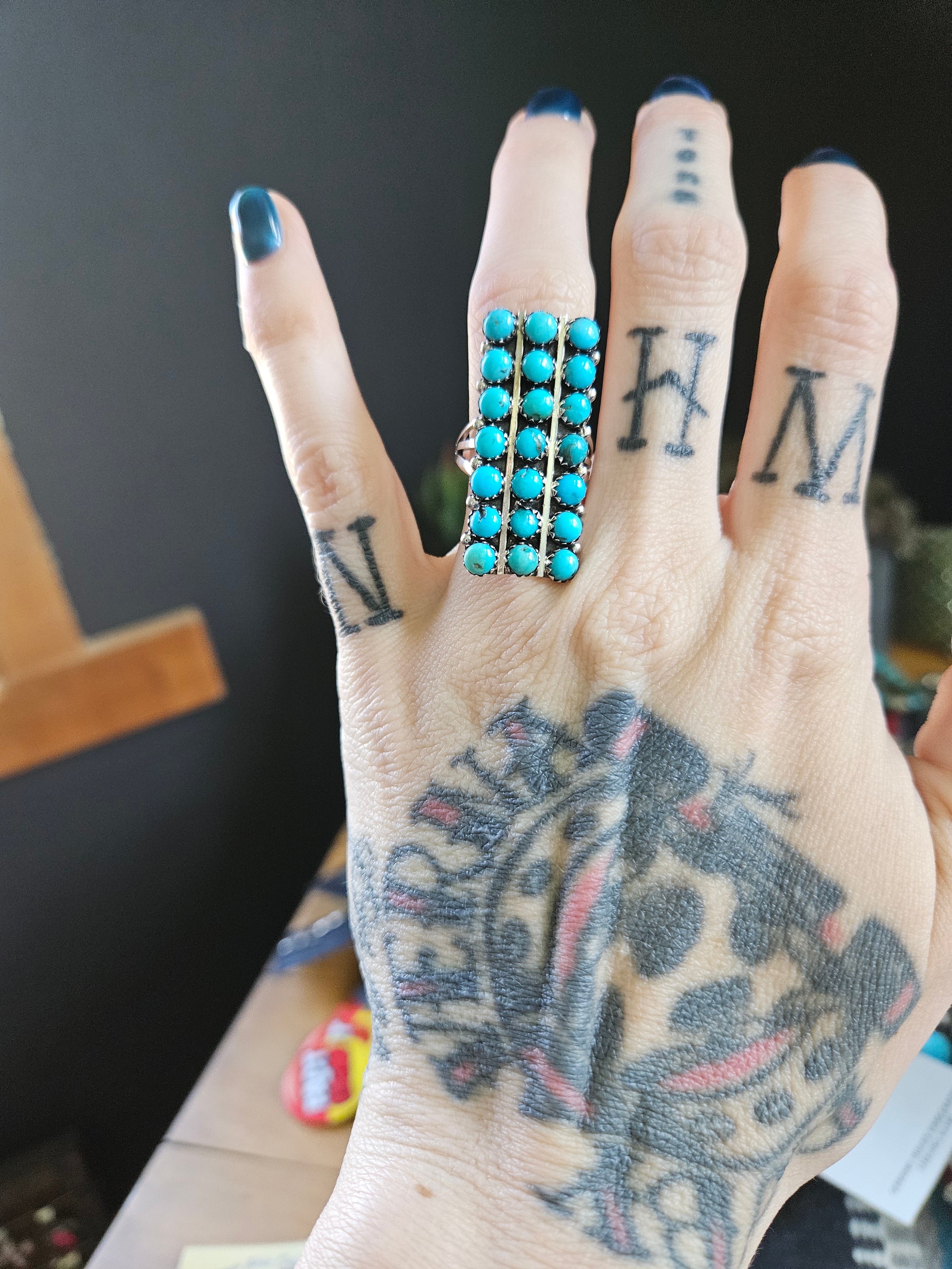 Turquoise Snakeeye Rectangle Ring